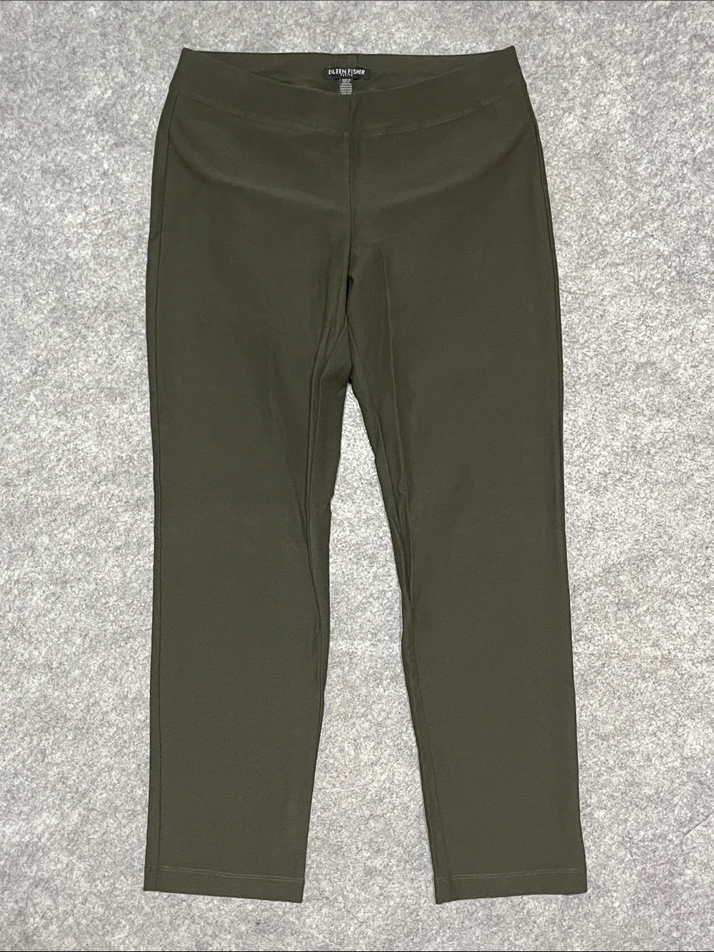 Eileen Fisher Olive Cropped Ponte Straight Pants